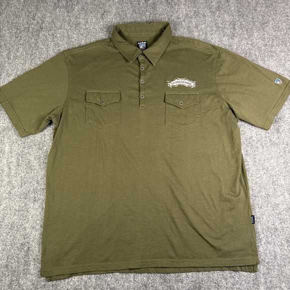 Kuhl Other - Kuhl Polo Shirt Mens XL Green Striped Razr Performance Sierra Nevada Patch